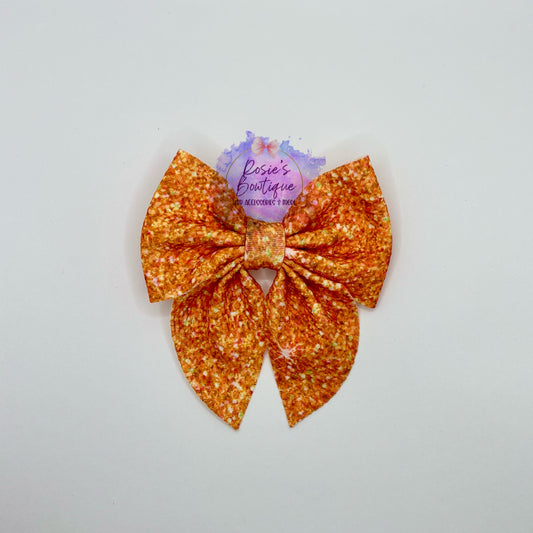 Sailor bow - Orange inspired glitter